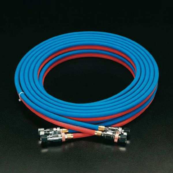 エスコ ESCO （5＋5mm）x 5m カプラ付ツインホース EA300AC-5 WO店