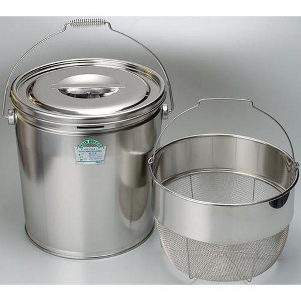 エスコ ESCO φ300x345mm/18L 取手付タンク (カゴ付/ステンレス製) EA508SF-32 WO店