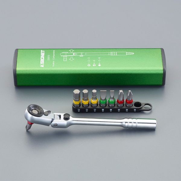エスコ ESCO + - Hexドライバーセット(ラチェット式) 000012332456 WO店の通販は 5,561円