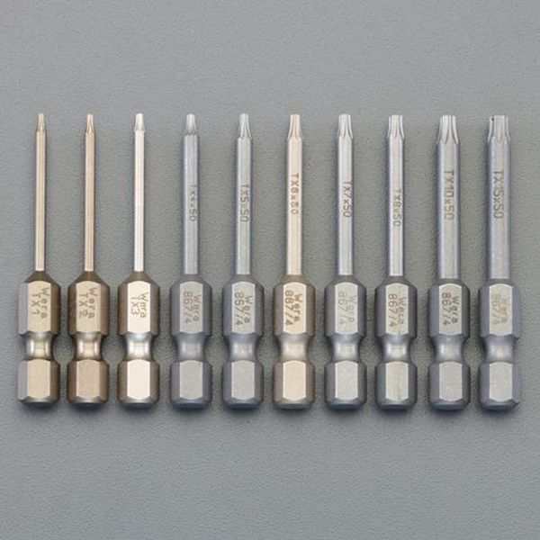 エスコ ESCO 10本組/T 1-T15 [Torx] ドライバービット EA611GM-110 WO店の通販は