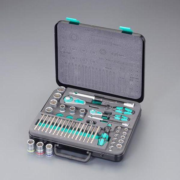 エスコ ESCO 1/4インチ・1/2インチDR/43点 ソケットレンチセット (ZYKLOP) EA617AH-215 WO店