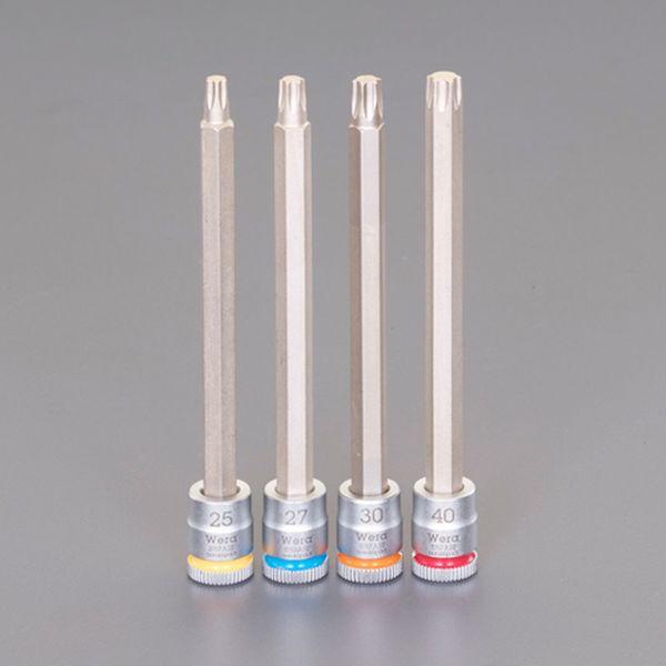 エスコ ESCO 1/4inDR Torxロングビットソケット(ホールド付/4個組) 000012333434 WO店