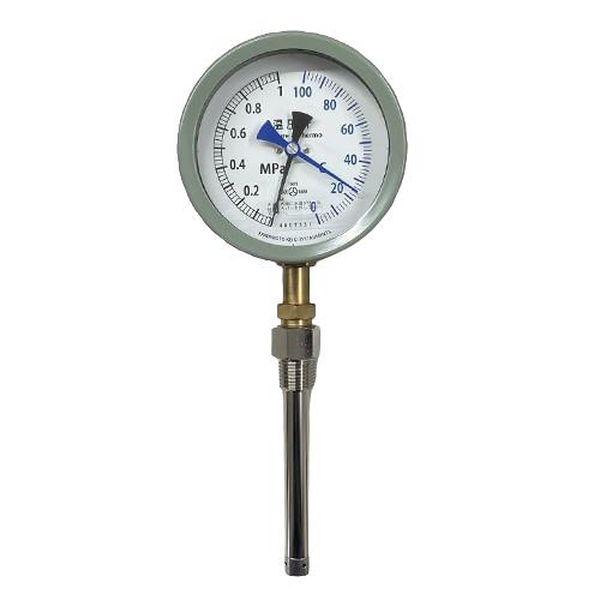 エスコ ESCO 0- 100℃/0-1.0MPa/φ 100mm 温圧計(立型) EA729PA-26 WO店