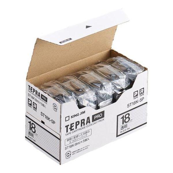 エスコ ESCO 18mm テープカセット（テプラ用／5個）透明 EA761DN-55C WO店 7,106円