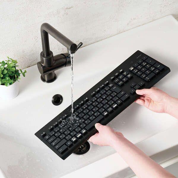エスコ ESCO 437x149x27mm ワイヤレスキーボード (抗菌/防水IPX5) EA764AB-264 WO店_1