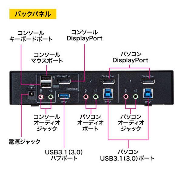 エスコ ESCO パソコン自動切替器 (DisplayPort対応/2：1) EA764AE-63 WO店 その他バイク用品