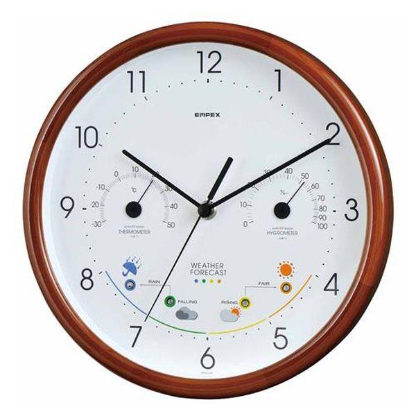 エスコ ESCO φ270mm 掛時計 (温度・湿度計付) EA798CN-16 WO店