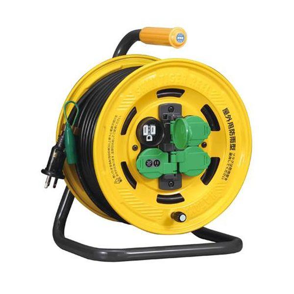 エスコ ESCO AC125V／15A／30m コードリール（防雨，漏電遮断器付 EA815BT-30 WO店