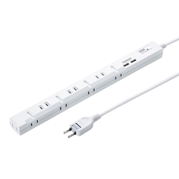 エスコ ESCO AC125V/14Ax2.0m タップ(2Px8/USBポート付) 000012339381 WO店