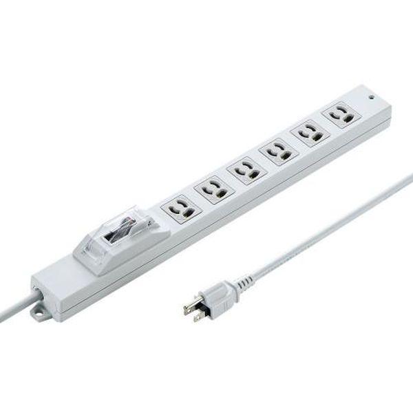 エスコ ESCO AC125V/15Ax3m タップ (6口/3P/安全ブレーカー) EA815GM-352 WO店