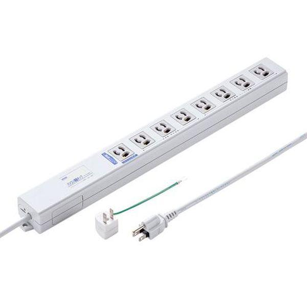 エスコ ESCO 125V/15Ax2m パソコン連動タップ (8口/ライン型) EA815GM-384 WO店