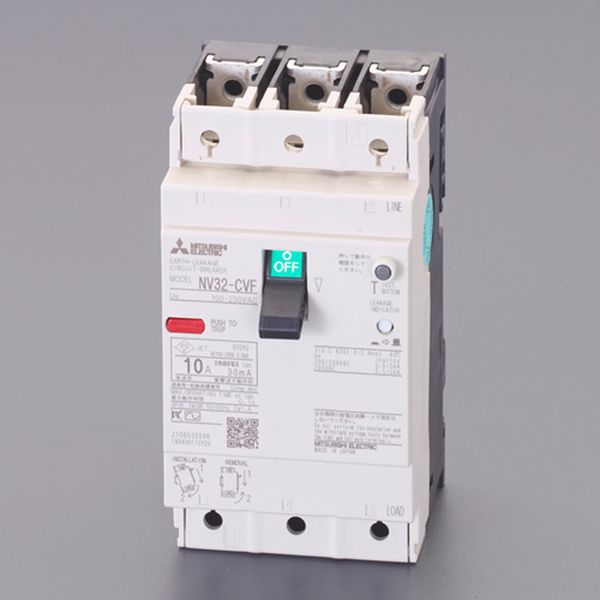 エスコ ESCO AC100-230V/ 30A/3極 漏電遮断器(フレーム30) 000012328781 WO店