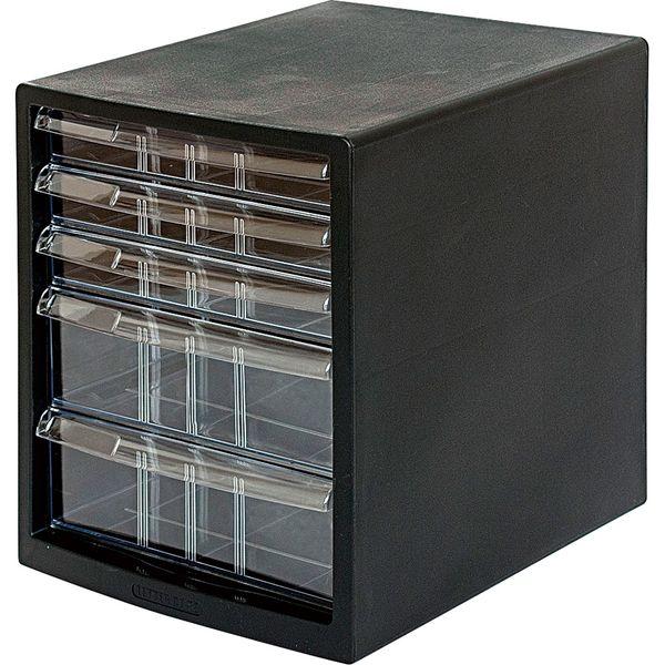 エスコ ESCO 278x350x345mm/浅3・深2段 レターケース(黒) 000012344589 WO店