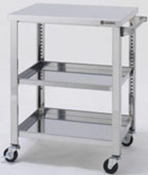 エスコ ESCO 750x600x800mm/100kg ワゴン(三段/ステンレス製) 000012344743 WO店の通販は