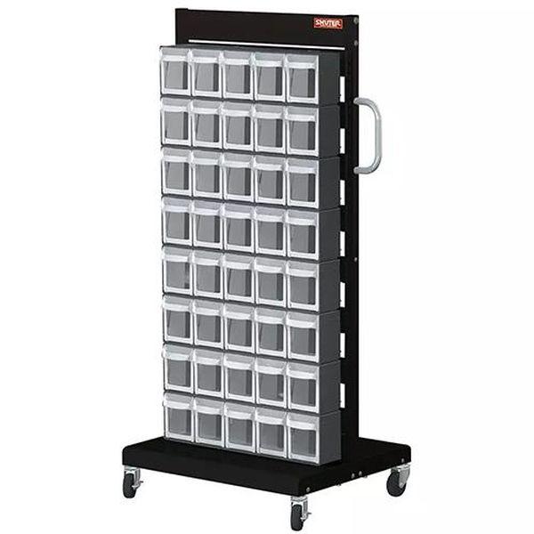 エスコ ESCO 690x560x1460mm/5列8段 マルチストールカート(片面) EA957FL-2 WO店
