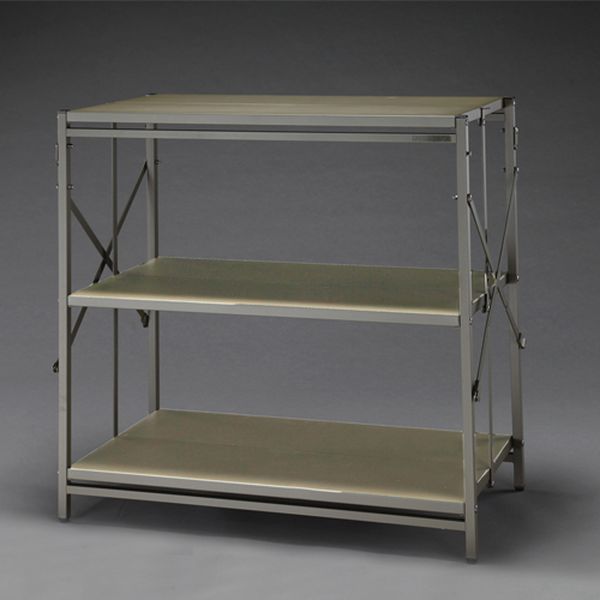 エスコ ESCO 870x450x970mm/3段ラック棚(折畳式/OD色) 000012345014 WO店