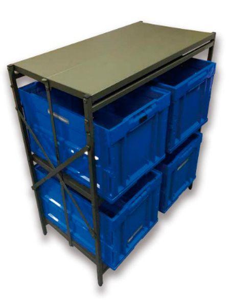 エスコ ESCO 870x450x970粍/3段仕合わせ棚(折畳式/OD色) 000012345014 WO店