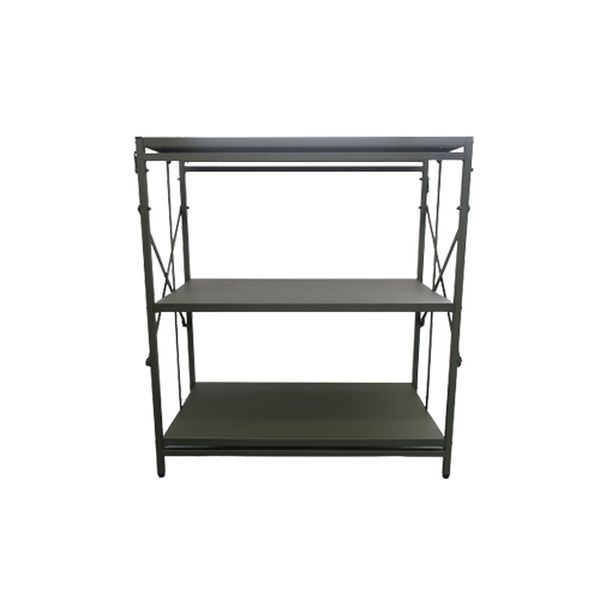 エスコ ESCO 870x450x970粍/3段仕合わせ棚(折畳式/OD色) 000012345014 WO店