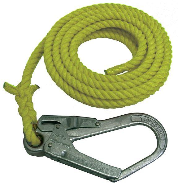 エスコ ESCO 12mmx 8m 介錯ロープ(黄) 000012345232 WO店