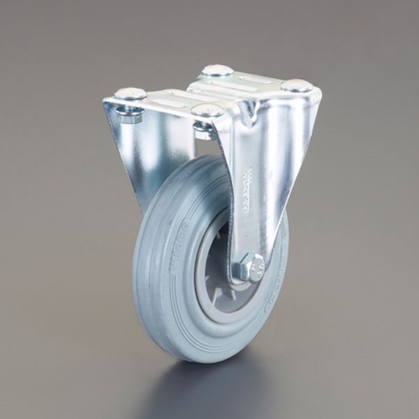エスコ ESCO 200mm キャスター (固定金具/ゴムタイヤ) EA986CJ-200 WO店の通販は