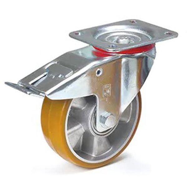 エスコ ESCO 160mm キャスター (自在/ポリウレタンタイヤ/ブレーキ付) EA986CP-160 WO店