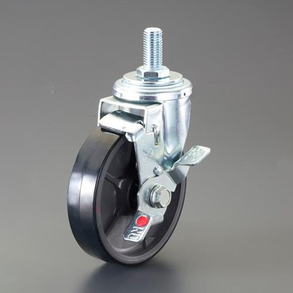 エスコ ESCO 100mm キャスター（自在金具・ねじ式・ブレーキ付・ウレタン EA986PT-346 WO店の通販は 5,539円