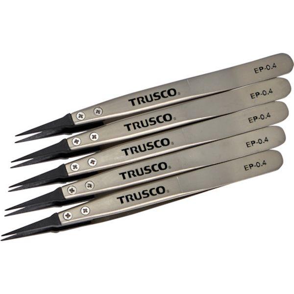 EP0.4M5 トラスコ中山(株) TRUSCO まとめ買い ESDチップピンセット 先細型 先端幅0.4mm 5本入り EP0-4M5-TN WO店