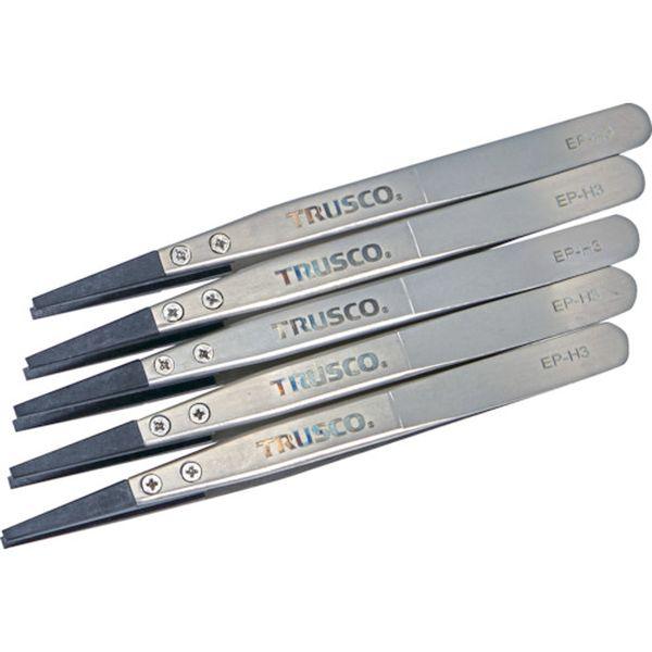 EPH3M5 トラスコ中山(株) TRUSCO まとめ買い ESDチップピンセット 平型 先端幅3mm 5本入り EPH3M5-TN WO店