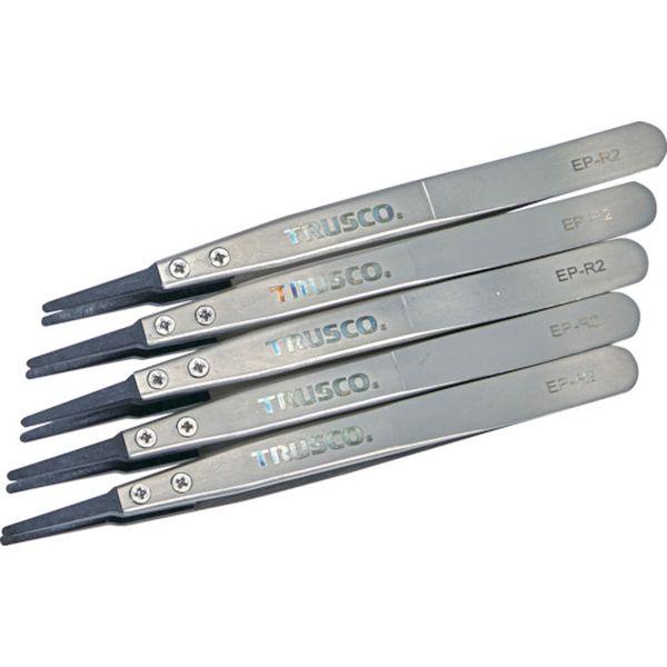 EPR2M5 トラスコ中山(株) TRUSCO まとめ買い ESDチップピンセット 先丸型 先端幅2mm 5本入り EP-R2-M5 WO店の通販は 7,802円