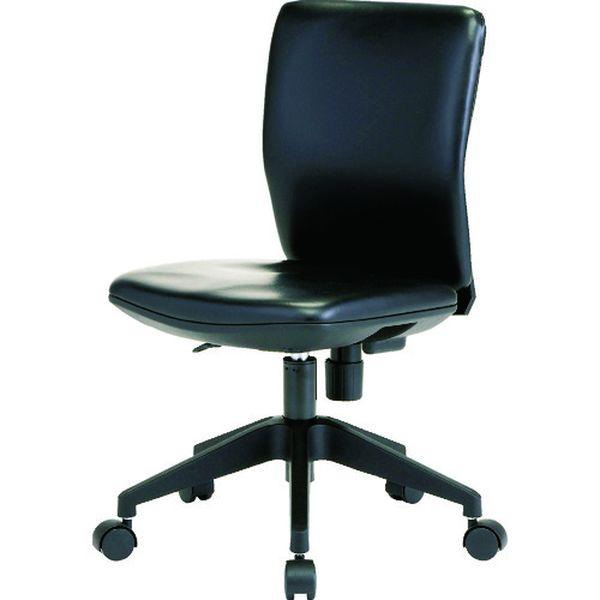 TRUSCO 体圧分散オフィスチェア ビニールレザー張り 肘無 ブラック FCC55L-BK WO店の通販は