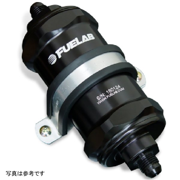 Fuelab 818 インライン燃料フィルター 標準 - 6AN In/Out 10ミクロンファブリック ブラック FLB81801-1 WO店