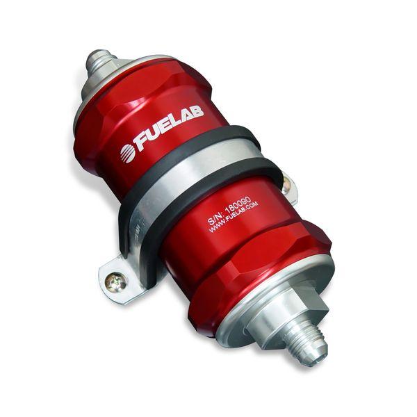 Fuelab 818 In-Line Fuel Filter Standard -6AN In/Out 10 Micron Fabric - Red flb81801-2 WO店