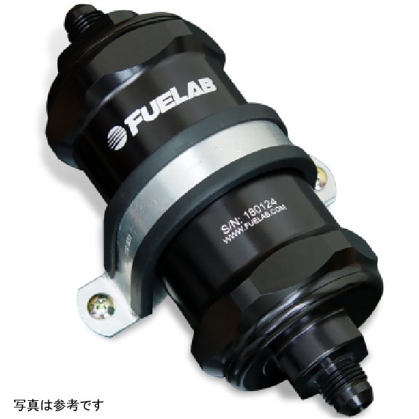 Fuelab 818 インライン燃料フィルター 標準 - 8AN In/Out 10ミクロンファブリック ブラック FLB81802-1 WO店