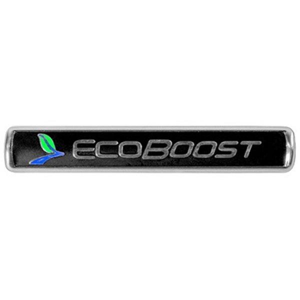 Ford Racing ブラック/Silver EcoBoost エンブレム 3-1/2in x 9/16in - Set of 2 FRPM-1447-EBBLK WO店
