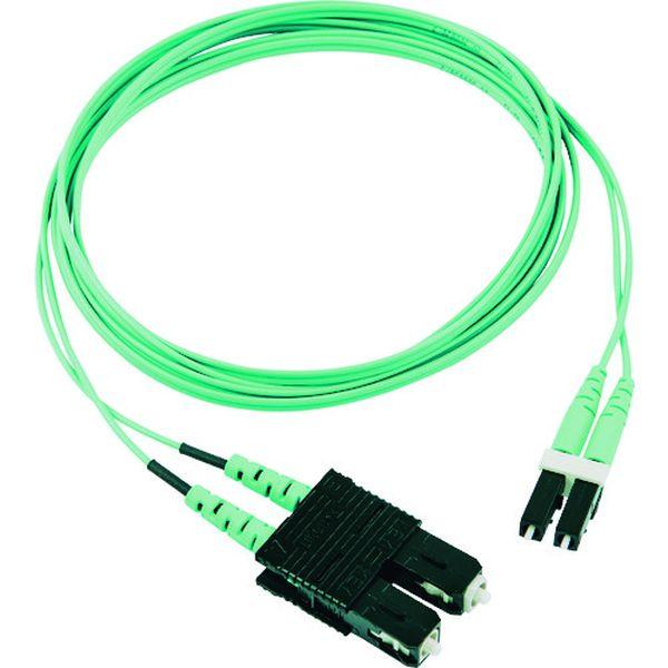 光ファイバーパッチコード OM3(低損失タイプ) 片端SCデュプレックス片端LCデュプレックス LSZH 1m FX2ELLNSNSNM001-TN WO店