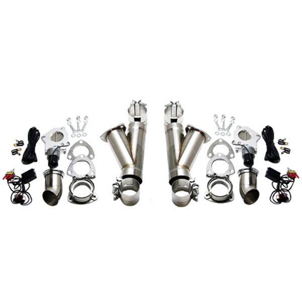 Granatelli 2.5in Aluminized Mild Steel Electronic Dual Exhaust Cutout System w/Slip Fit & Band クランプ GMS302525K WO店