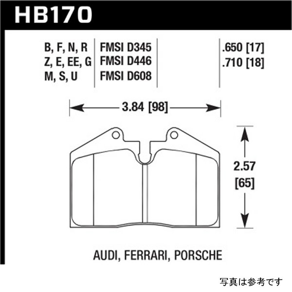 Hawk 89年-94年 Porsche 911 / 86年-91年 944 フロント & リヤ ブルー 9012 Race ブレーキパッド HAWKHB170E-650 WO店