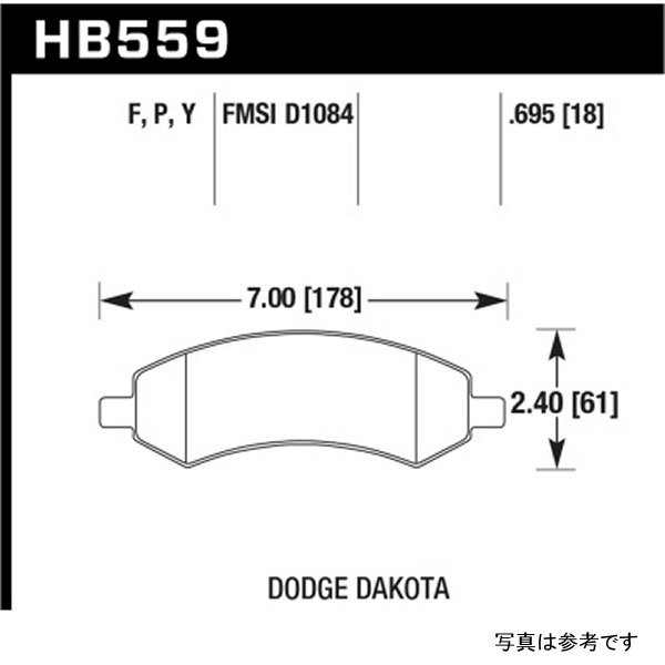 Hawk 06-16 Dodge RAM 1500 / 06-10 Mitsubishi Raider Super Duty Front Brake Pads hawkHB559P.695 WO店