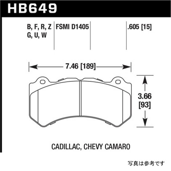 Hawk 08年-12年 Cadillac CTS-V / 12 ジープ Grand Cherokee (WK2) SRT8 DTC-30 フロント Race ブレーキパッド HAWKHB649W-605 WO店_1