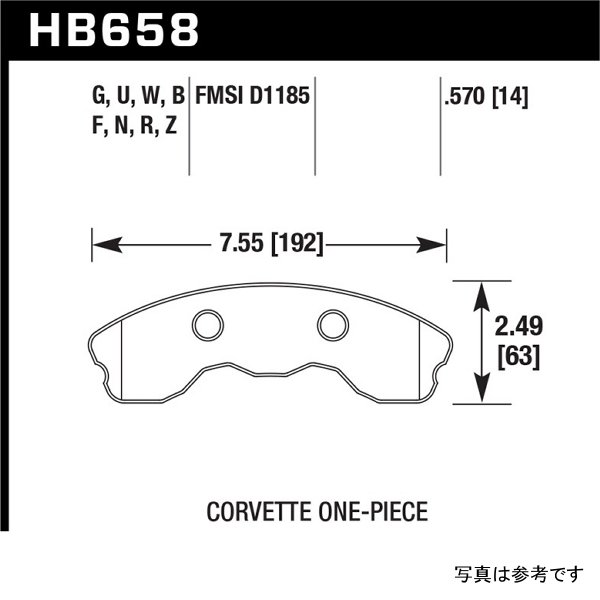 Hawk 06年-10年 シボレー Corvette (Improved Pad Design) フロント Ceramic Sreet ブレーキパッド HAWKHB658Z-570 WO店