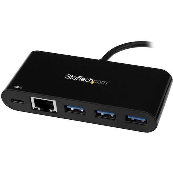 USBハブ/Type-C/3ポート Type-A/イーサネット/LANポート/60W USB PD/バスパワー/ブラック HB30C3AGEPD-TN WO店_1