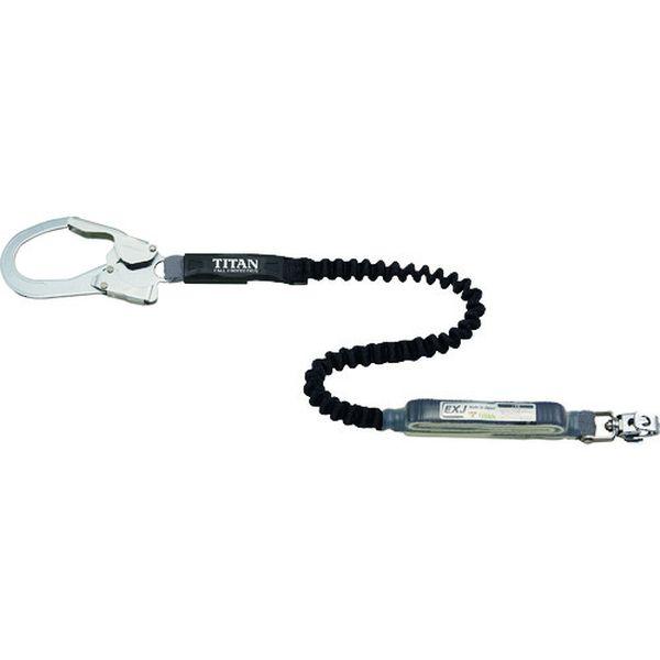 HLEB130 EXJ伸縮ストラップ式 タイプ1ランヤード ブラック シングル (墜落制止用器具) HLEB130-TN WO店