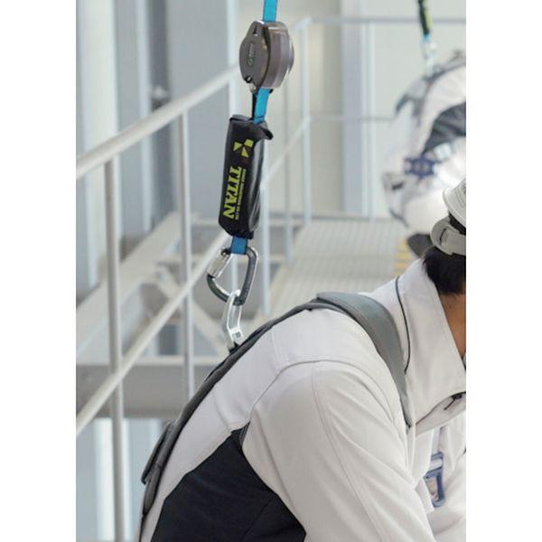 HLHS130 サンコー(株) タイタン REELOCKmini 小型軽量ロック機構付き巻取式シングルランヤード HLHS130-TN WO店_1