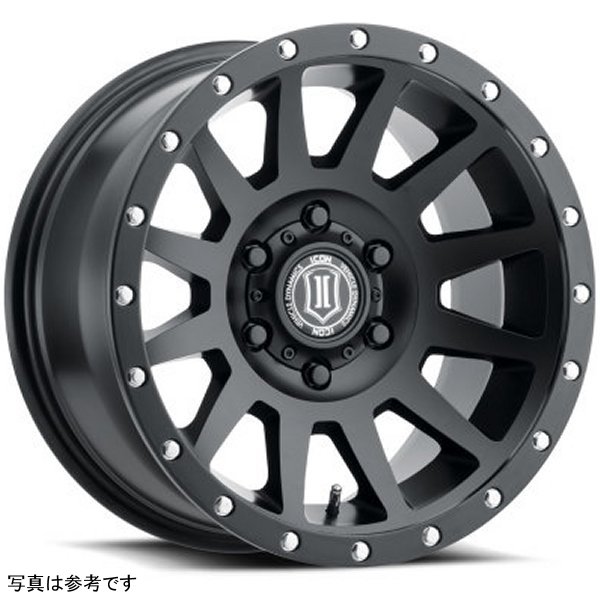 ICON Compression 17x8.5 5x5 -6mm オフセット 4.5in BS 71.5mm Bore Satin ブラック ホイール ICO2017857345SB WO店