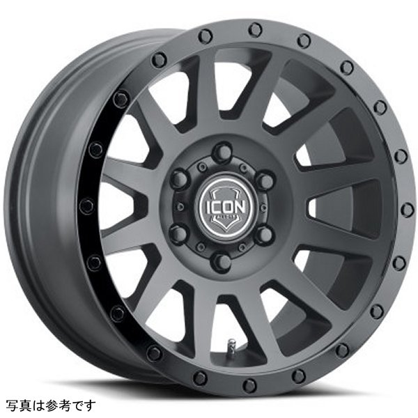 ICON Compression 18x9 6x5.5 0mm オフセット 5in BS 106.1mm Bore Double ブラック ホイール ICO2018908350DB WO店