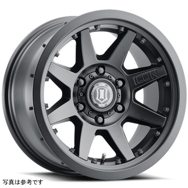 ICON Rebound Pro 17x8.5 5x5 -6mm オフセット 4.5in BS 71.5mm Bore Satin ブラック ホイール ICO21817857345SB WO店
