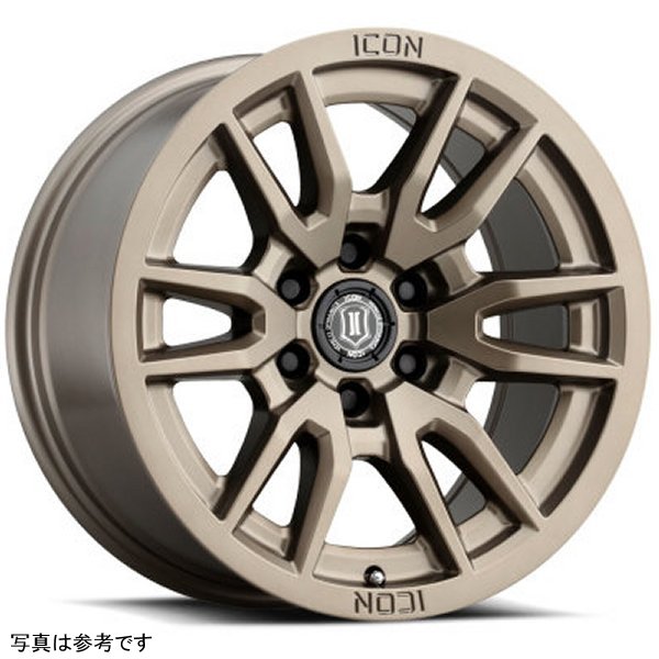 ICON Vector 6 17x8.5 6x5.5 0mm オフセット 4.75in BS 106.1mm Bore Bronze ホイール ICO2417858347BR WO店 44,886円