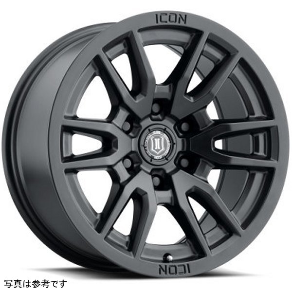 ICON Vector 6 17x8.5 6x5.5 25mm オフセット 5.75in BS 95.1mm Bore Satin ブラック ホイール ICO2417859057SB WO店