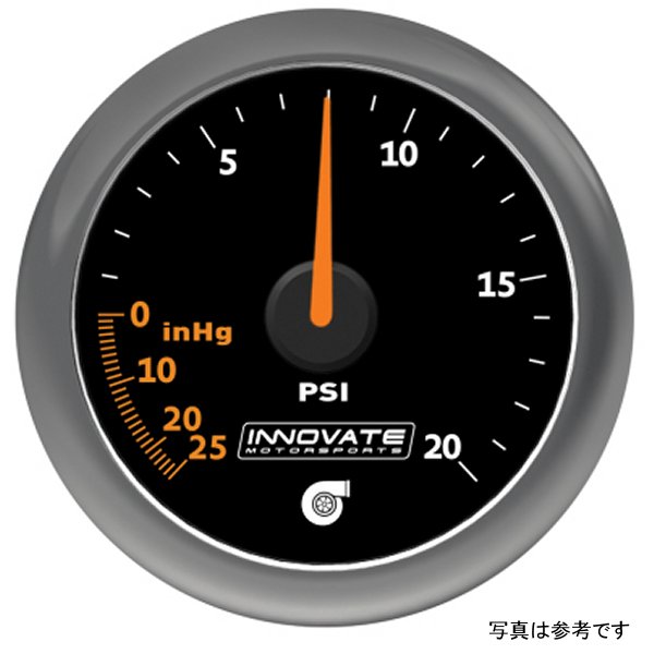 Innovate MTX Analog 20 PSI Vacuum/Boost ゲージ キット - ブラック