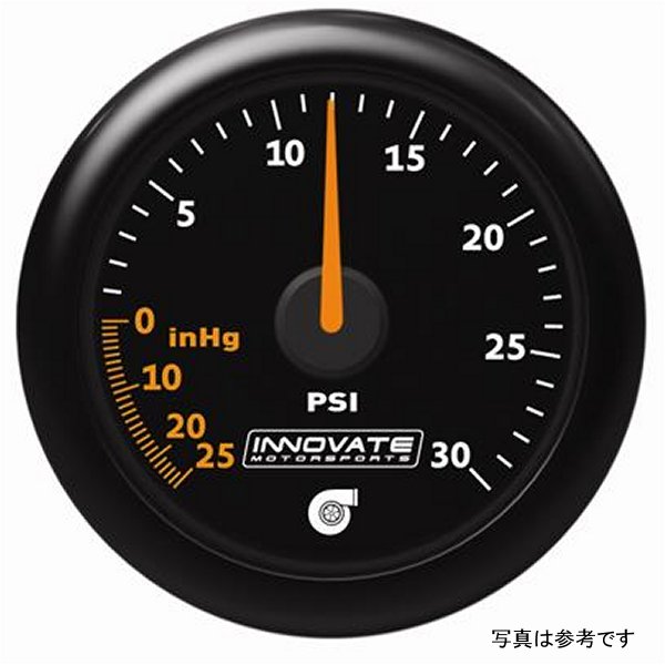 Innovate MTX Analog 30 PSI Vacuum/Boost ゲージ キット - ブラック Faceplate INN3908 WO店